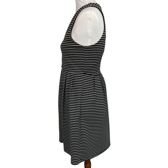 Mi Ami Black White Striped Sleeveless Fit and Flare Dress Medium - Picture 3 of 6
